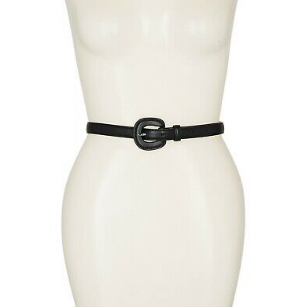 14TH & UNION COVERED BUCKLE Black SKINNY BELT